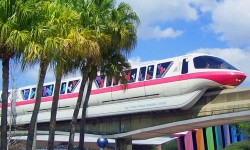 Disney Monorail leaving Epcot