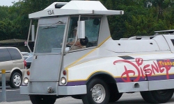 Disney tram taking visitors to the different parks at Disney World