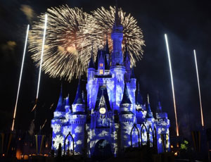 Disney World Magic Kingdom Cinderella Castle Fireworks Display