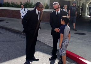 Agents of Men in Black interrogating a possible Extra-Terrestrial Being at Universal Studios in Orlando Florida